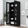 vidaXL Vitrine Cabinet Black 82.5x30.5x185 cm Engineered Wood