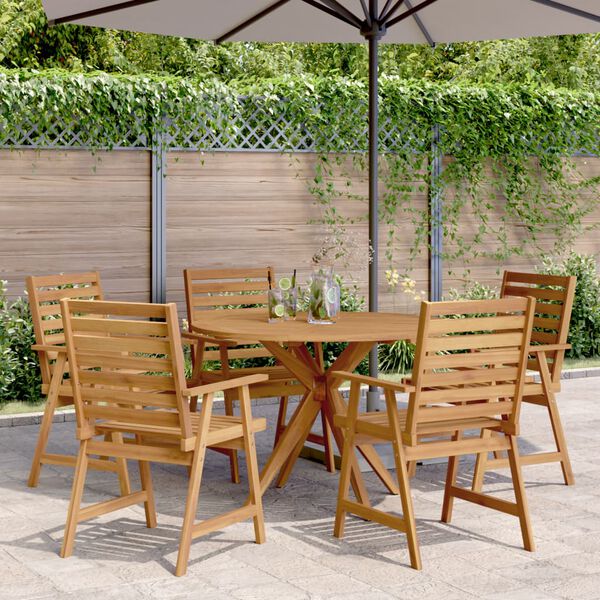 vidaXL 6 Piece Garden Dining Set Solid Wood Acacia