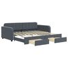 vidaXL Daybed with Trundle&Drawers without Mattress Dark Grey 90x190 cm
