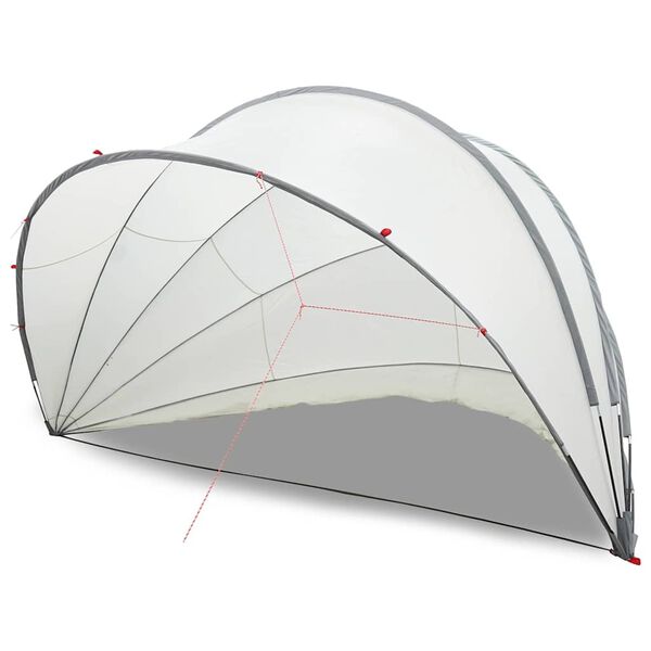 vidaXL Pool Dome Folding Manual Grey and Orange 546 x 516 x 250 cm