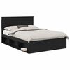 vidaXL Bed Frame with Headboard Black 150 x 200 cm Solid Pine Wood