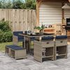 vidaXL 9 Piece Garden Dining Set with Cushions Grey Poly Rattan