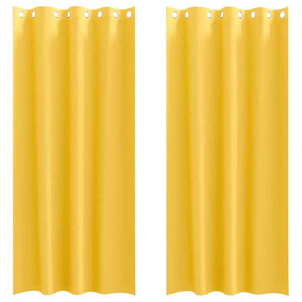 vidaXL Blackout Curtains with Rings 2 pcs Mustard Yellow 225 x 140 cm