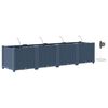 vidaXL Garden Planter 4 pcs Grey 160 x 40 x 37.5 cm Plastic