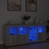 vidaXL Sideboard with LED Lights Grey Sonoma 164x37x67 cm