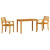 vidaXL Garden Dining Set 3 pcs Brown Solid Acacia Wood