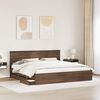 vidaXL Bed Frame with Drawer Brown Oak 200 x 200 cm Engineer Wood