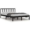 vidaXL Bed Frame without Mattress Black Solid Wood Pine 150x200 cm King Size