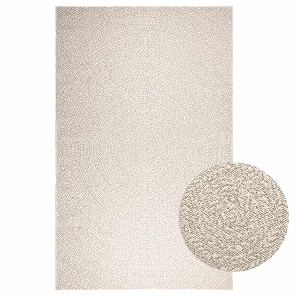 vidaXL Rug ZIZUR Cream 200x290 cm Jute Look Indoor and Outdoor