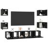 vidaXL TV Cabinet Set Wall-mounted 7 pcs Black Oak Engineered Wood