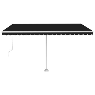 vidaXL Manual Retractable Awning with LED 400x300 cm Anthracite