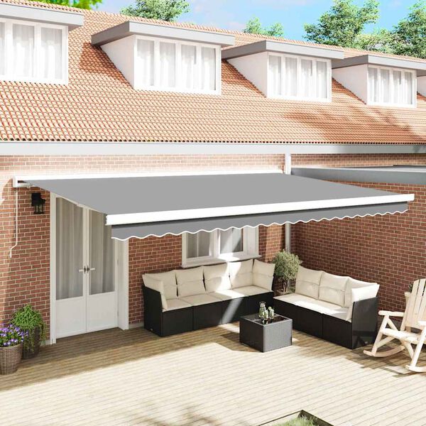 vidaXL Awning Frame Manual White 450 x 300 cm Aluminium