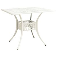 vidaXL Garden Table White 90x90x73 cm Cast Aluminium