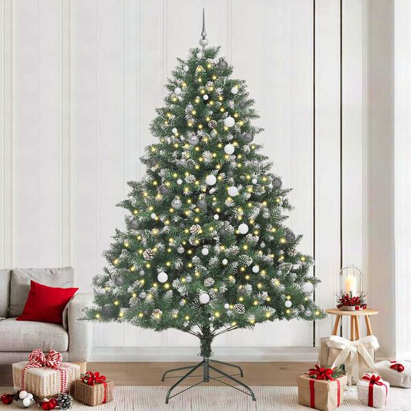 vidaXL Artificial Christmas Tree with 300 LEDs with Stand Green 240 cm