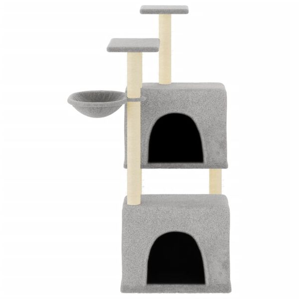 vidaXL Cat Tree with Sisal Scratching Posts Light Grey 122 cm