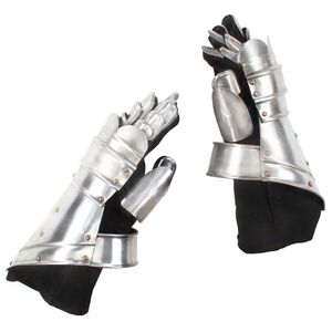 vidaXL Medieval Knight Gauntlets Replica LARP Silver Steel