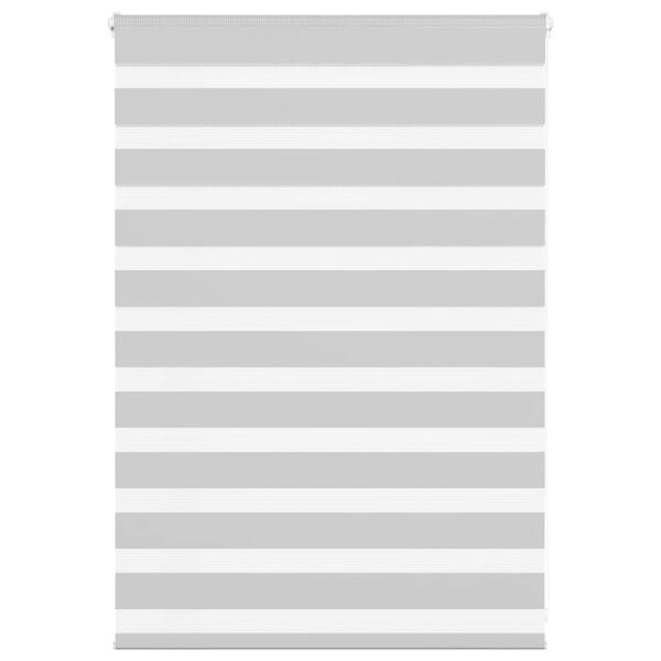 vidaXL Zebra Blind Light Grey 110x100 cm Fabric Width 105.9 cm Polyester