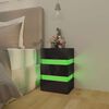 vidaXL LED Bedside Cabinet High Gloss Black 45x35x67 cm Engineered Wood