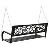 vidaXL Garden Swing Bench 125 cm Steel and Plastic Black