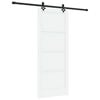 vidaXL Sliding Door White and Black 83 x 202 cm Solid Pine Wood