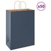 vidaXL Paper Bags 50 pcs with Handles Blue 32x17x44 cm
