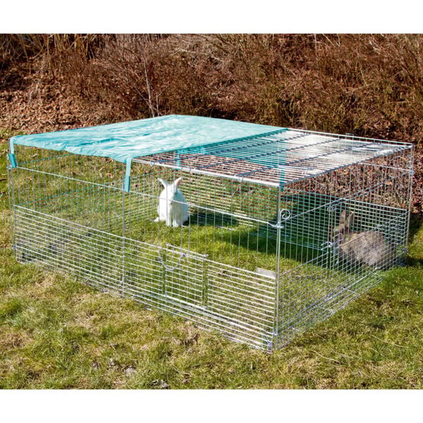 Kerbl Young Animal Free Range Enclosure with Escape Barrier 144x112x60 cm Chrome