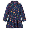 vidaXL Kids' Dress with Long Sleeves Navy 128