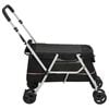 vidaXL Folding Dog Stroller Black 100x49x96 cm Linen Fabric