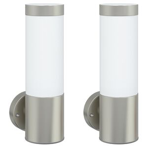 vidaXL Outdoor Wall Light 2 pcs Silver 12 x 8.5 x 27 cm