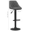 vidaXL Bar Stool Dark Grey Velvet