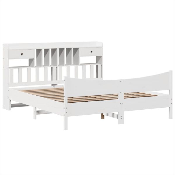 vidaXL Bed Frame without Mattress White 180x200 cm Super King Solid Wood Pine