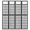 vidaXL 4-Panel Room Divider/Trellis Solid Fir Wood Black 161x180 cm