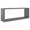 vidaXL Wall Cube Shelf 2 pcs High Gloss Grey 60x15x23 cm Engineered Wood