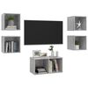 vidaXL 5 Piece TV Cabinet Set Concrete Grey Engineered Wood