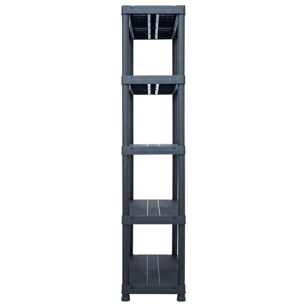 vidaXL Storage Shelf Rack Black 250 kg 80x40x180 cm Plastic