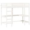 vidaXL Loft Bed without Mattress White 90x190 cm Single Solid Wood Pine