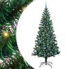 vidaXL Artificial Pre-lit Christmas Tree Green 240 cm PVC and Metal