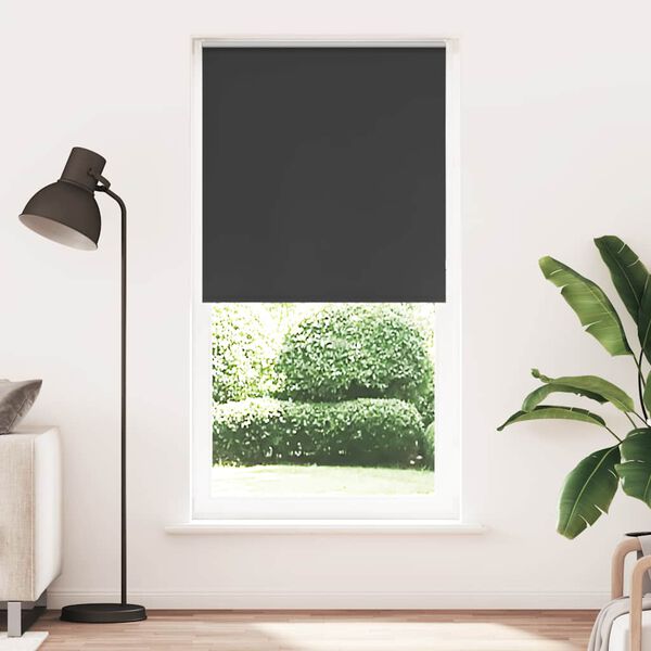 vidaXL Roller Blind Blackout Black 100x230 cm Fabric Width 95.7 cm Polyester