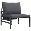 vidaXL Garden Sofa Set with Cushion 6 pcs Black Steel