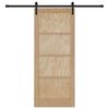 vidaXL Sliding Door Natural and Black 83 x 202 cm Solid Pine Wood