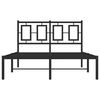 vidaXL Metal Bed Frame without Mattress with Headboard Black 120x190cm