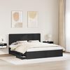vidaXL Bed Frame with Drawer Black 200 x 200 cm Engineer Wood