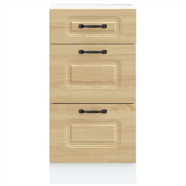 vidaXL Kitchen Base Cabinet "Kalmar" High Gloss White Engineered Wood