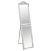 vidaXL Free-standing Mirror | Silver | Glass, eucalyptus wood, engineered wood
