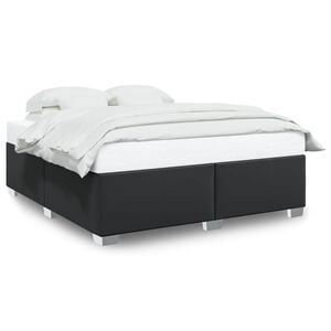 vidaXL Bed Frame without Mattress Black&nbsp;Super King Faux Leather