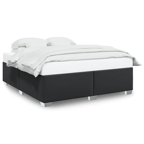 vidaXL Bed Frame without Mattress Black Super King Faux Leather