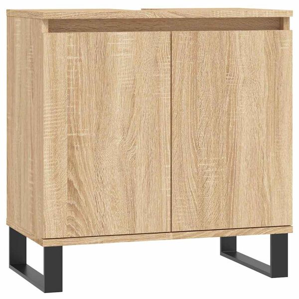 vidaXL Bathroom Cabinet Sonoma Oak 58x33x60 cm Engineered Wood