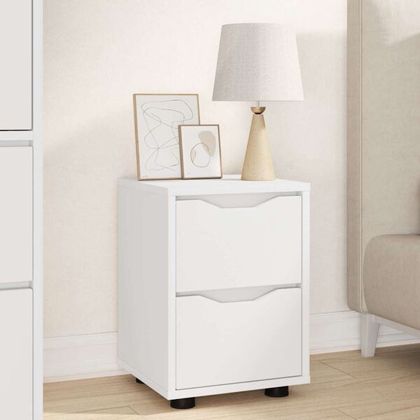 vidaXL Bedside Table White 30.5 x 30 x 43 cm Engineered Wood