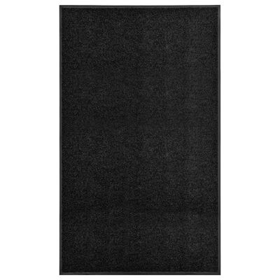 vidaXL Doormat Washable Black 90x150 cm