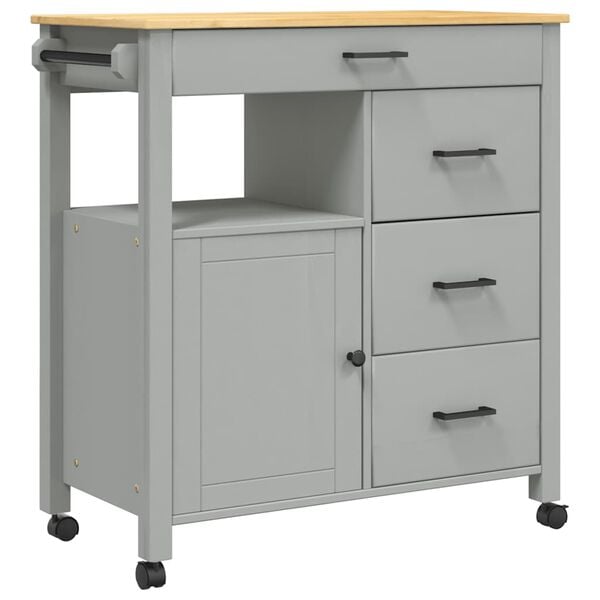 vidaXL Kitchen Trolley MONZA 84x40x88.5 cm Solid Wood Pine